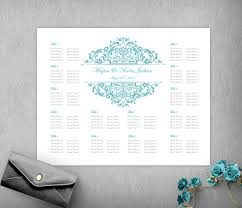 Aqua Wedding Seating Chart Template Seating Plan Diy Seating Chart Wedidng Sign 16x20 Seating Poster Instant Download Guest List