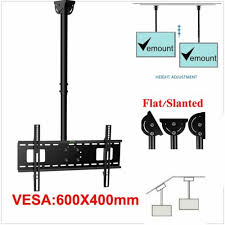 My general rule on the height of wall mounted tvs is that it must be higher than the kids can reach, but not to high that it looks like you are looking up at the sky all the time. Ceiling Tv Wall Mount Bracket Height Adjustable Tilt Flat Screen 27 To 70 80 190093072920 Ebay