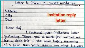 reply for invitation letter writing