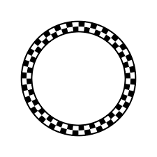 black and white checd circle frame