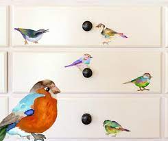 Colorful Birds Decals 12 Set Bird Wall