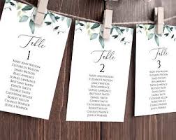 Seating Chart Cards Etsy