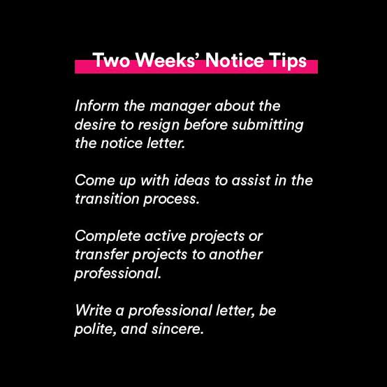 Write 2 Weeks Notice