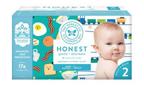 The Honest Company Diapers Size 2 Trains Breakfast Print 76 Count