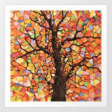 stained glass tree 2 art print by amy