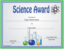 Education Certificate Science Award Template