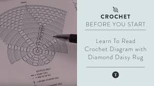 Learn Read Crochet Diagram With Diamond Daisy Rug