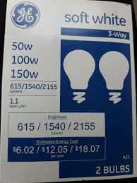 Ge Light Bulbs 3 Way Soft White 50 100 150 Watts 2 Bulbs For Sale Online Ebay