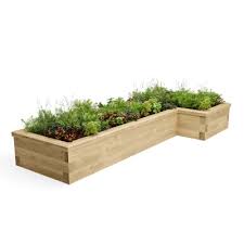 L Shaped Raised Garden Beds And Wooden