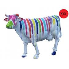 cow in multicolored resin by rod
