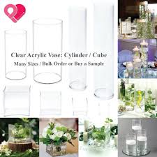 acrylic cylinder vase clear round