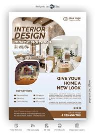 interior design business free flyer psd