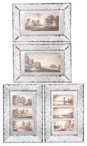 Set Of 4 Antiqued Landscapes Mirror