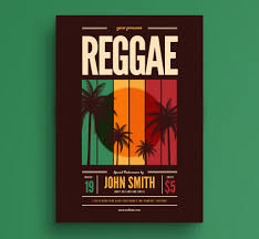 reggae event flyer layout stock