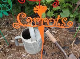 Metal Carrots Garden Marker Veggie Sign