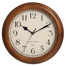 11 In Brown Round Wall Clock Battery
