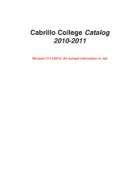 Catalog 2010 2016 Cabrillo College