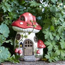 Mushroom Fairy Cottage With Solar Light