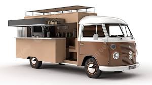 3d ilration of a brown coffee truck