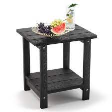 Dyiom Outdoor Side Table 2 Tier Black