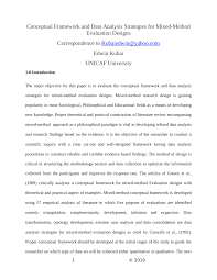 What is a research paper and how. Pdf Conceptual Framework And Data Analysis Strategies For Mixed Method Evaluation Designs Correspondence To Kubaiedwin Yahoo Com