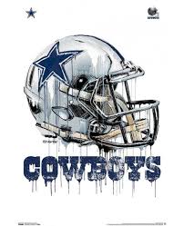 dallas cowboys drip helmet logo poster