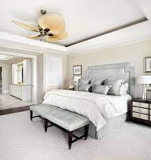 cream bedroom walls with silver gray