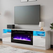 amerlife tv stand with fireplace led