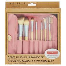 danielle bamboo roll up brush set pink