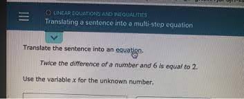 Solved O Linear Equations And