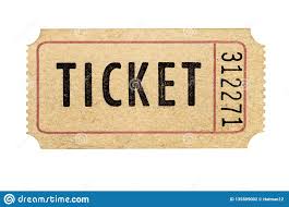 Old Used Retro Vintage Brown Torn Ticket Stub Isolated Stock