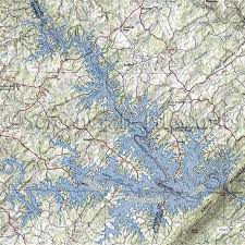 Virginia Smith Mountain Lake Nautical Chart Decor Lake