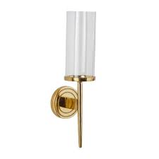 Litton Lane Gold Aluminum Wall Sconce With Glass Holder