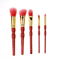 fancy high quality 5 pcs makeup brush set wood handle