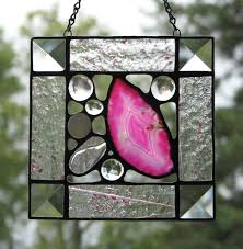 Agate And Stained Glass Square By