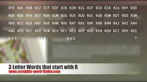 3 letter words that start with r you