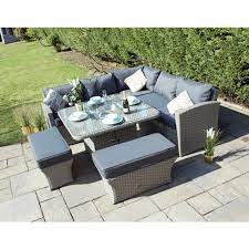 garden furniture with fire pit table