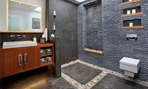 Black Slate And Marble Shower