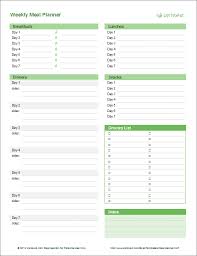Free Meal Planner Template For Excel I Think This Is Going