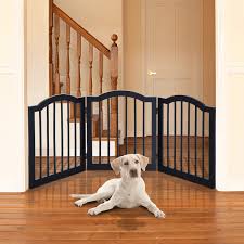 Details About Pawhut Dog Gate 3 Wood Panel Freestanding Pet Fence Folding Safety Barrier Black