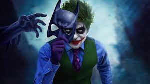 Joker mit Batman Maske Nebel ...