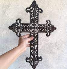 Gothic Style Wall Cross Rusted Metal