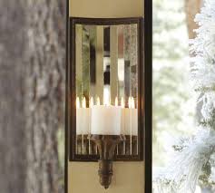 Mirrored Antique Gold Candle Sconce