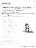 preposition worksheets types of