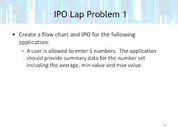Ipo Lap Problem 1 Create A Flow Chart And Ipo For The