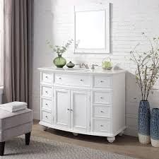 Home Decorators Collection Hampton Harbor 45 In W X 22 In D X 35 In H Freestanding Bath Vanity In White With White Marble Top