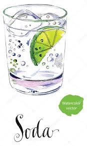 soda glass with citrus segment and ice