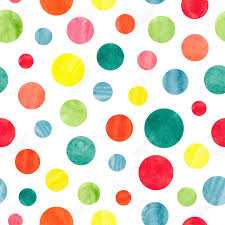 Seamless Colorful Dots Pattern Vector Background With Watercolor