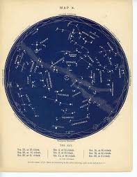 1884 September October Constellations Star Map Original
