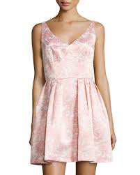 Kinley Floral Print V Neck Dress Pink Pearl